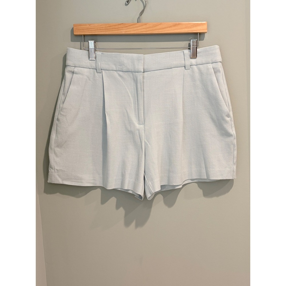 Calypso St Barth Womens Light‎ Blue Pleated Textured Pique Dress Shorts Size 8